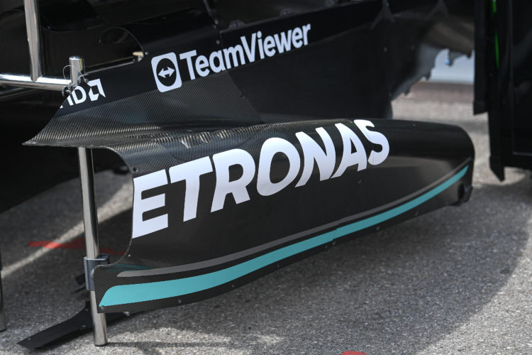 MONTE-CARLO, MONACO - MAY 25: The side pod of the Mercedes AMG Petronas F1 Team F1W14 car during previews ahead of the F1 Grand Prix of Monaco at C...