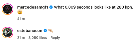 Esteban Ocon comments on Mercedes Instagram after Austrian GP Sprint Race