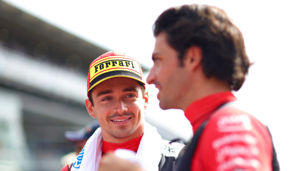 Ferrari drivers Charles Leclerc and Carlos Sainz at Italian GP