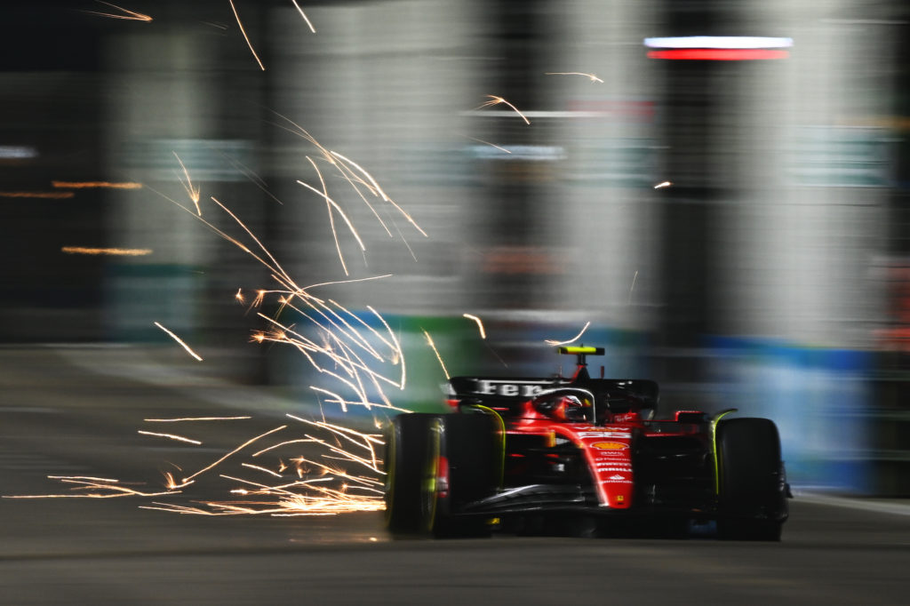 Carlos Sainz of Ferrari during F1 Singapore Grand Prix practice