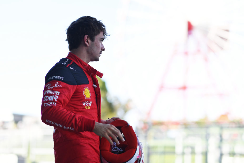 Ferrari driver Charles Leclerc in F1 action for Japanese Grand Prix qualifying