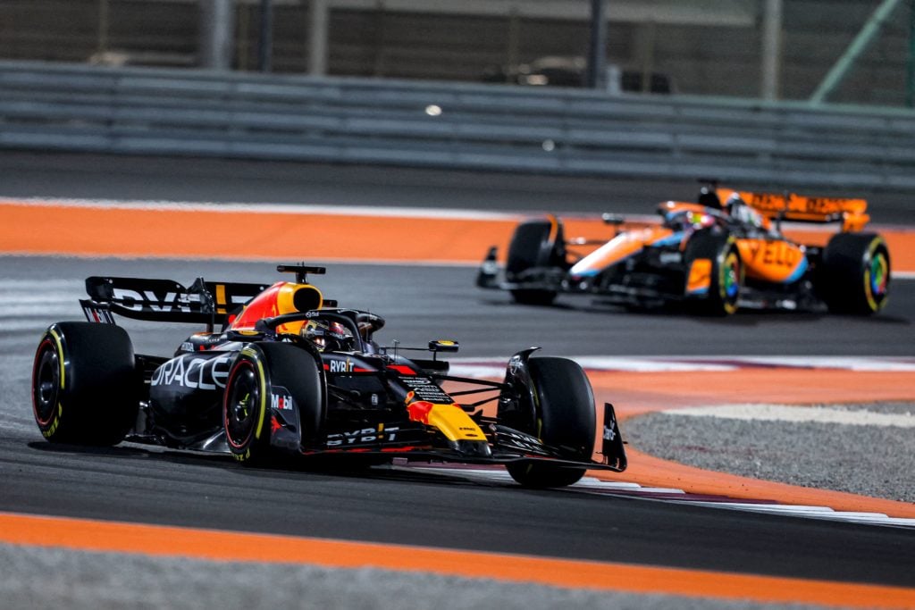 Red Bull driver Max Verstappen and McLaren driver Oscar Piastri during F1 Qatar GP