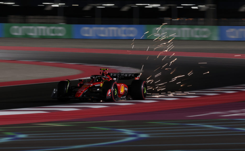 Ferrari F1 driver Carlos Sainz en route to qualifying P12 at the Qatar Grand Prix