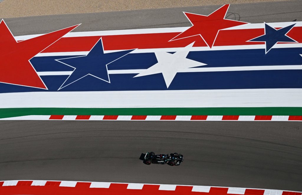 Mercedes driver George Russell during qualifying for the United States GP as Sprint warning issued