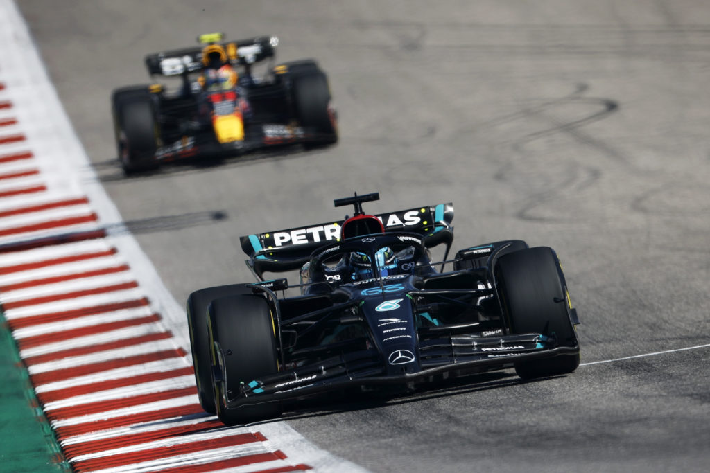 Mercedes driver George Russell during F1 United States GP at COTA