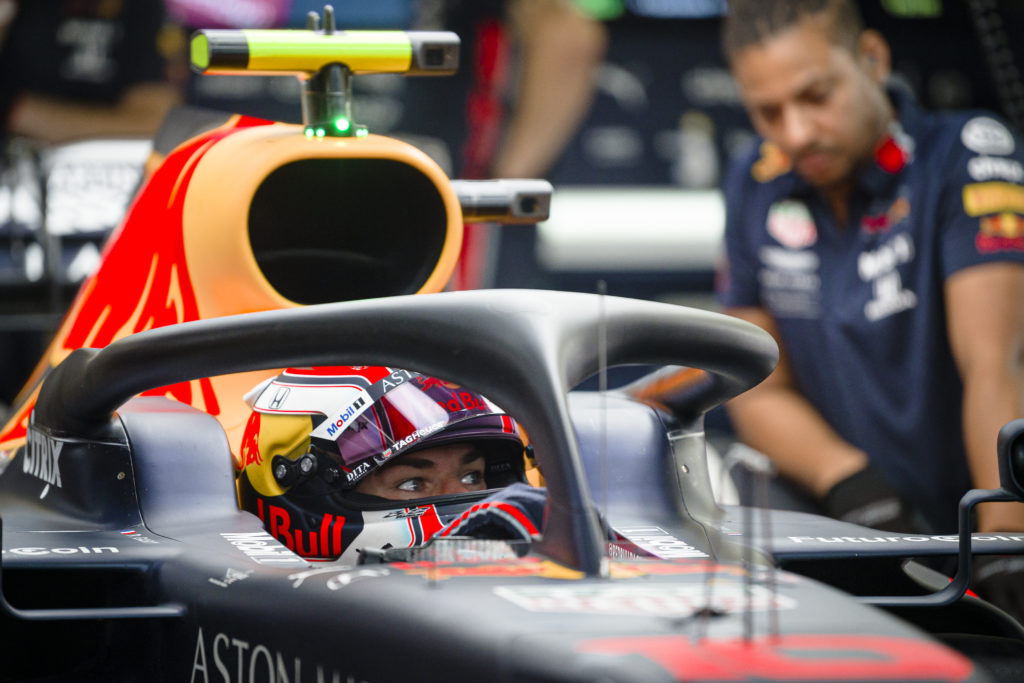 Red Bull Racings French driver Pierre Gasly sits in his