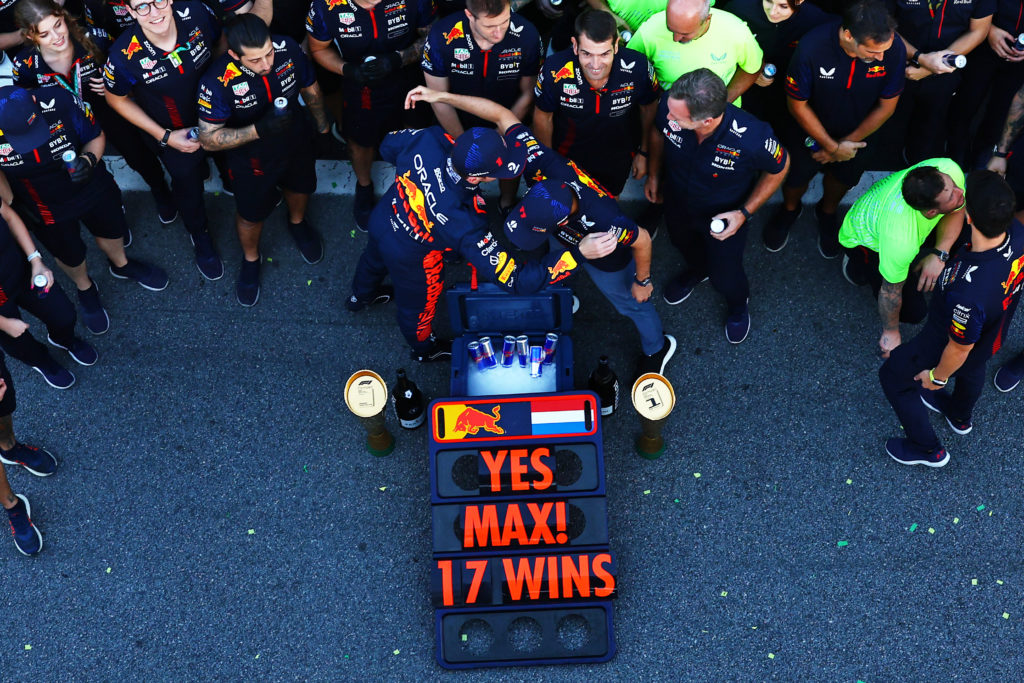 Red Bull driver Max Verstappen celebrates winning 2023 Sao Paulo GP amid praise from Sky Sports F1 pundit Martin Brundle