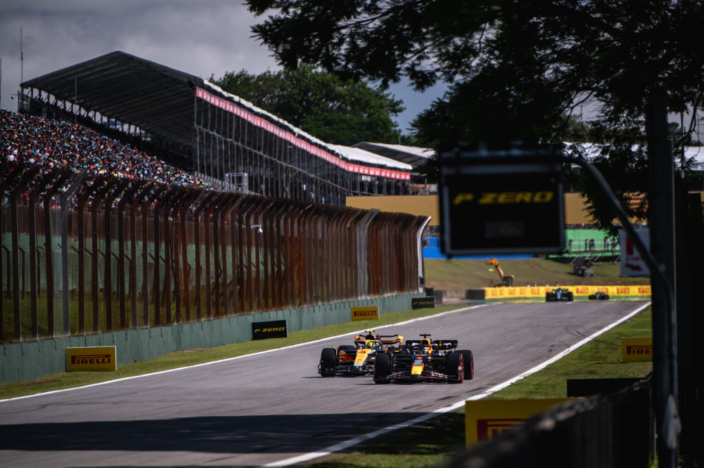 Red Bull driver Max Verstappen beats Lando Norris of McLaren to win Sao Paulo GP