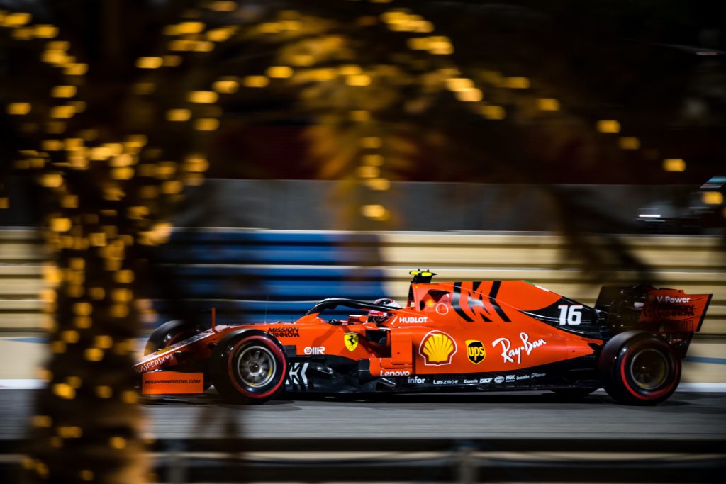 Ferrari driver Charles Leclerc in qualifying for 2019 F1 Bahrain GP