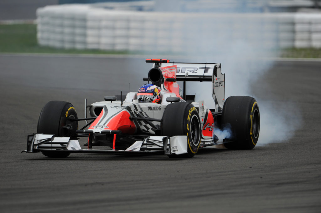 Daniel Ricciardo racing for HRT at 2011 F1 German GP at the Nurburgring