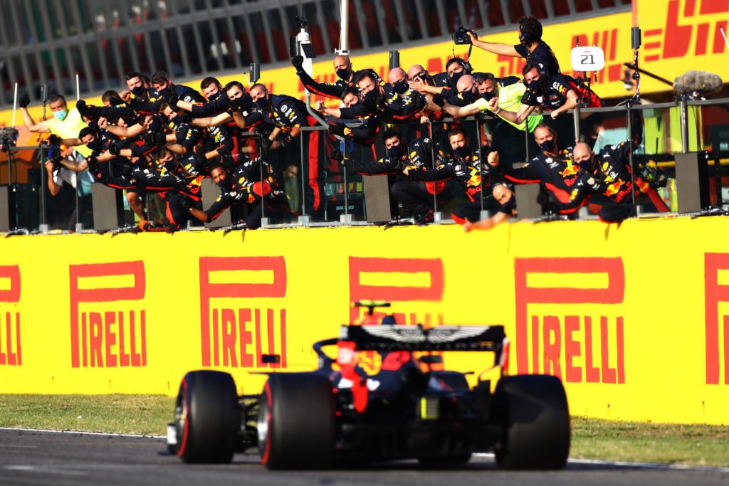 Williams driver Alex Albon at 2020 F1 Tuscan GP for Red Bull
