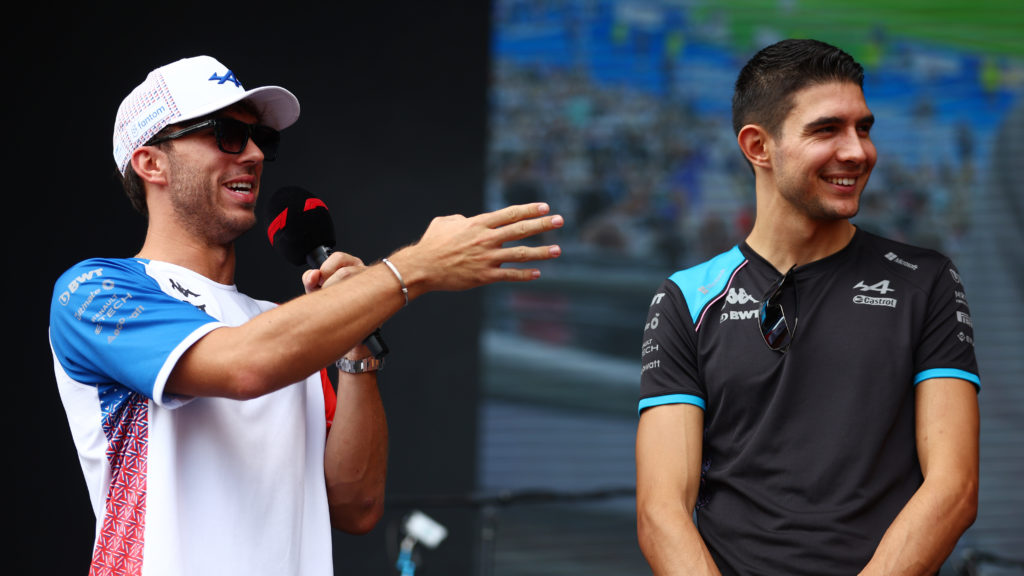 Alpine drivers Pierre Gasly and Esteban Ocon at 2023 F1 Singapore GP