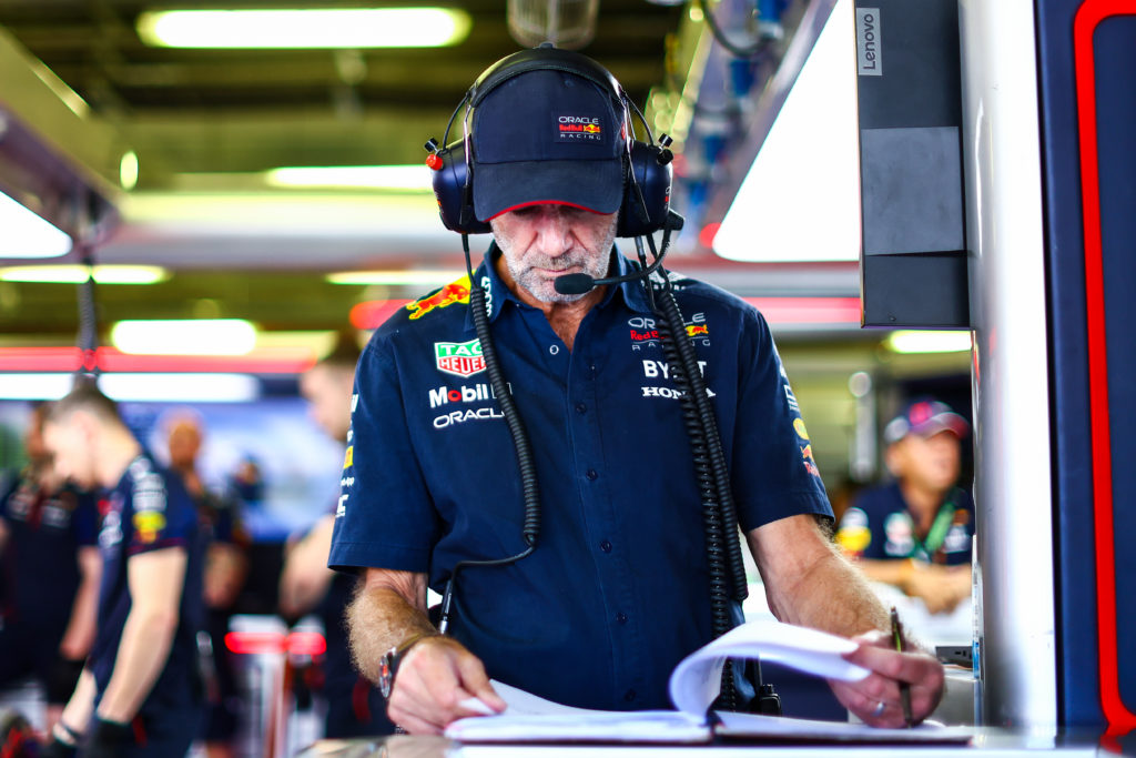 Red Bull chief technical officer Adrian Newey at 2023 F1 Mexico City GP in qualifying