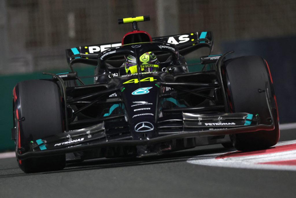 Mercedes driver Lewis Hamilton at 2023 F1 Abu Dhabi GP
