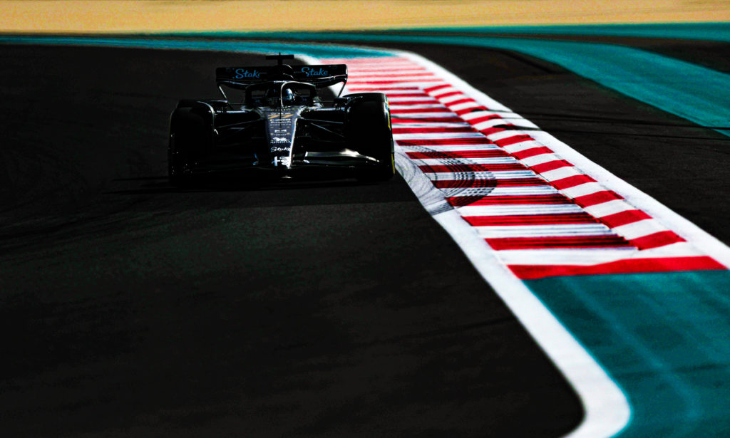 Stake F1 Team driver Valtteri Bottas in 2023 F1 Abu Dhabi GP practice for Alfa Romeo Sauber