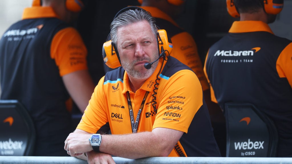 McLaren CEO Zak Brown at 2023 F1 Abu Dhabi GP during Practice