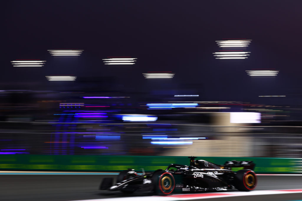 Stake F1 Team driver Valtteri Bottas in 2023 F1 Abu Dhabi GP practice for Alfa Romeo Sauber