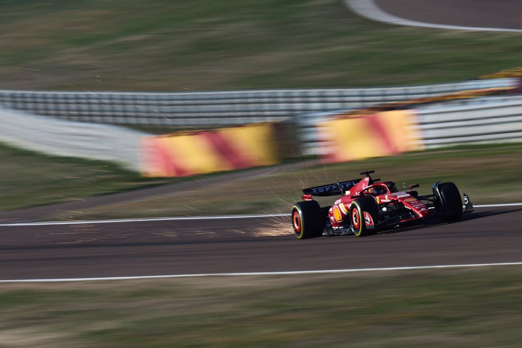 Ferrari driver Carlos Sainz during filming day for launch of 2024 Formula 1 car