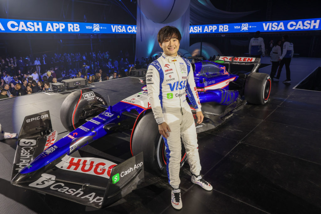Visa Cash App RB driver Yuki Tsunoda at 2024 F1 car launch