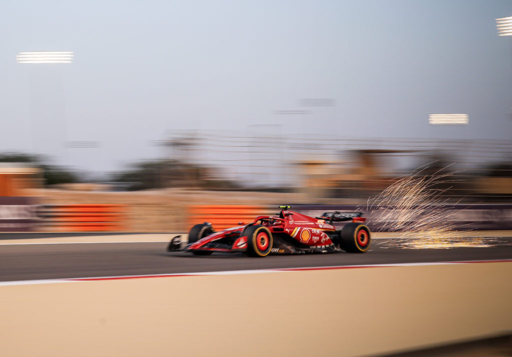 Ferrari driver Carlos Sainz at 2024 F1 pre-season testing in Bahrain