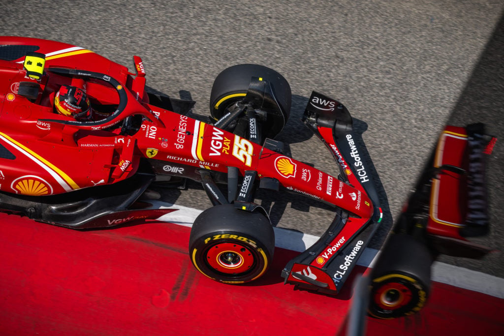 Ferrari driver Carlos Sainz during 2024 F1 pre-season testing in Bahrain