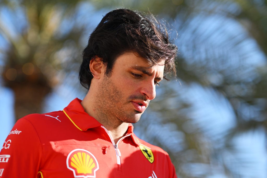 Ferrari driver Carlos Sainz at 2024 F1 pre-season test in Bahrain