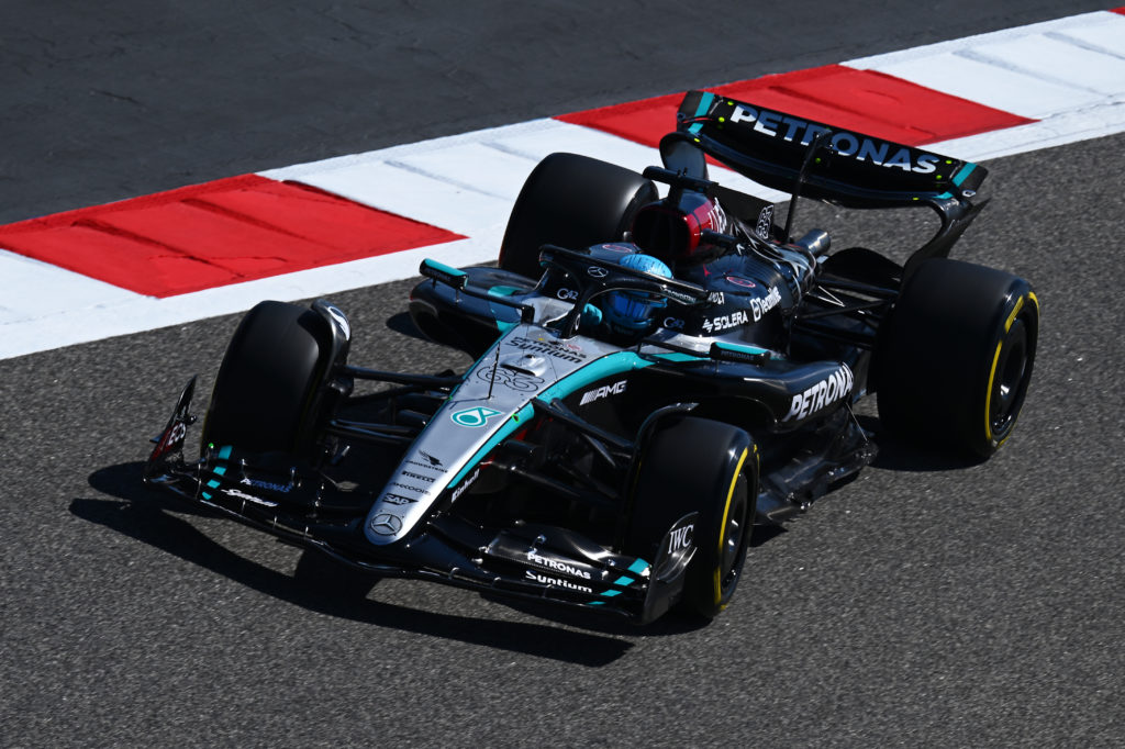 Mercedes driver George Russel during day one of Formula 1 pre-season testing in Bahrain