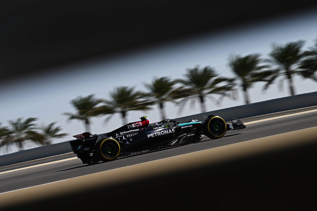 Mercedes driver Lewis Hamilton during 2024 F1 pre-season test