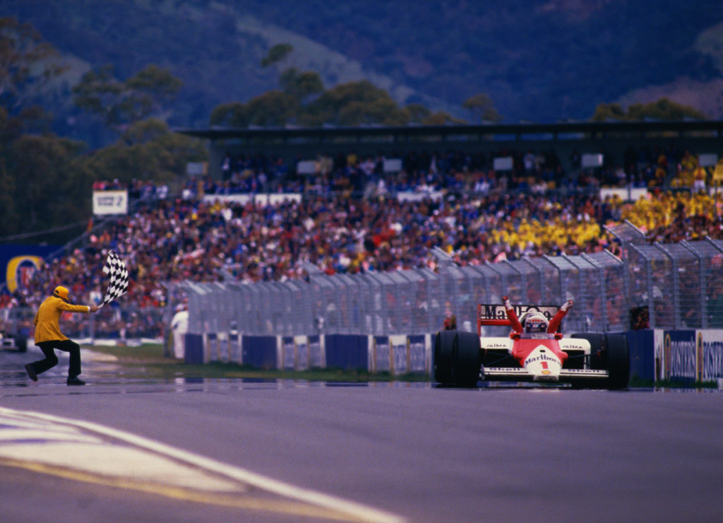 McLaren driver Alain Prost wins 1986 F1 Australian GP