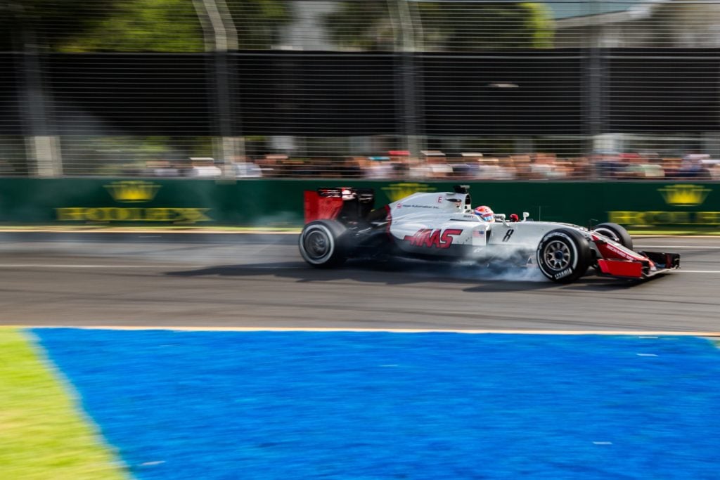 Romain Grosjean driving for Haas at 2016 Australian GP on F1 team's debut