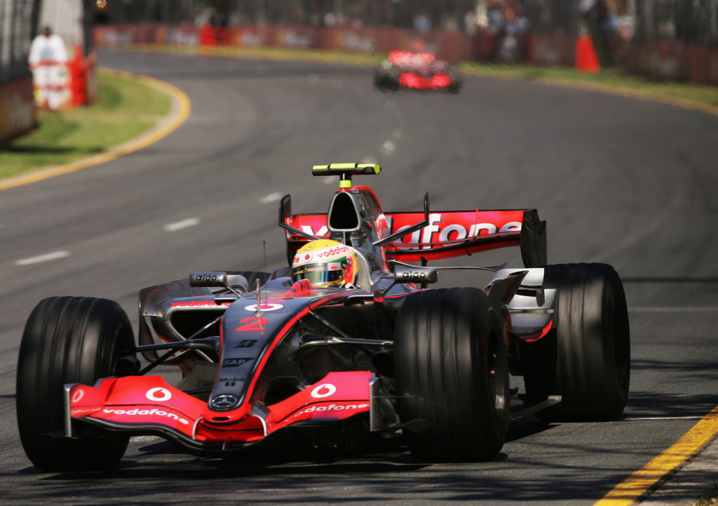 Mercedes driver Lewis Hamilton at 2007 Australian GP on F1 debut for McLaren