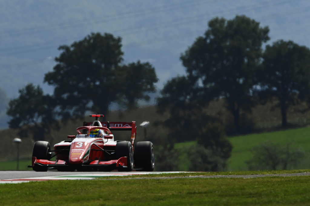 Logan Sargeant driving for Prema in 2020 FIA Formula 3 championship at Mugello