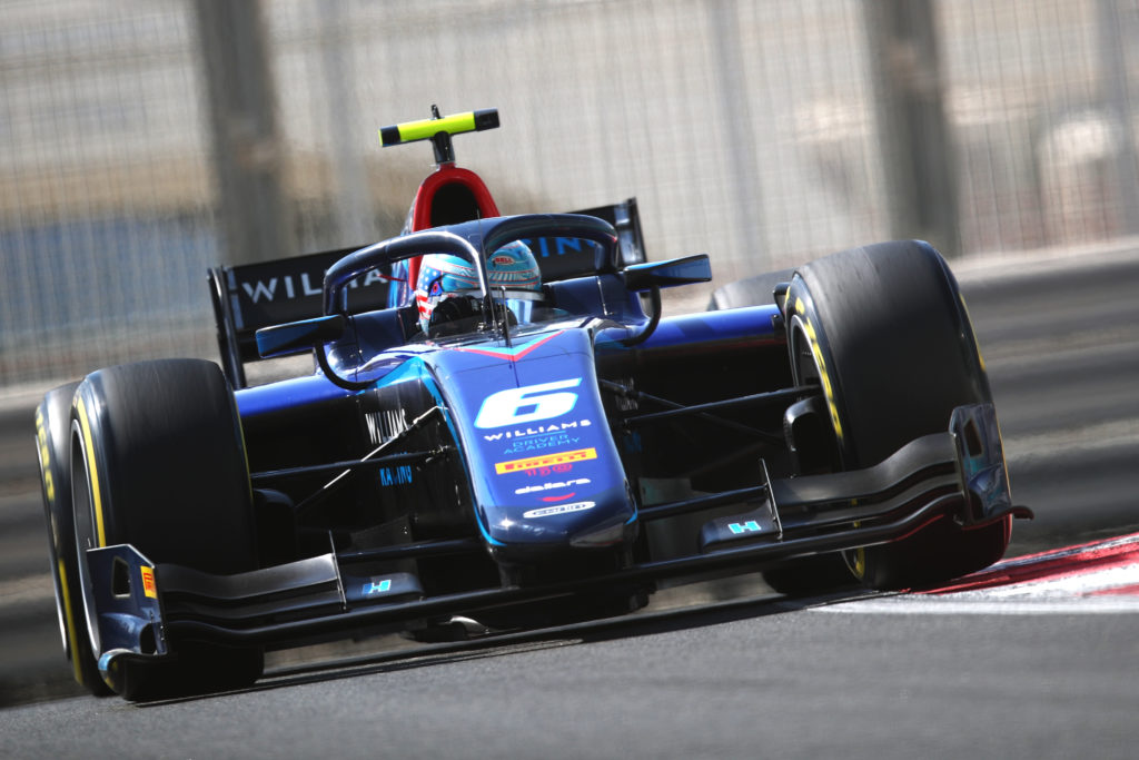 Williams driver Logan Sargeant in 2022 F2 race at Abu Dhabi GP