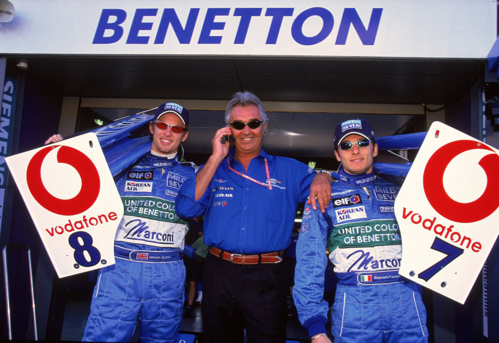 Flavio Briatore, Jenson Button and Giancarlo Fisichella