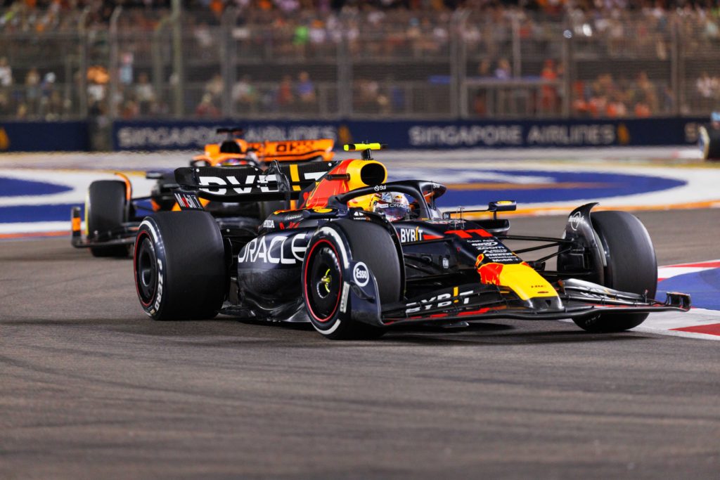 Sergio Perez of Mexico drives the (11) Oracle Red Bull