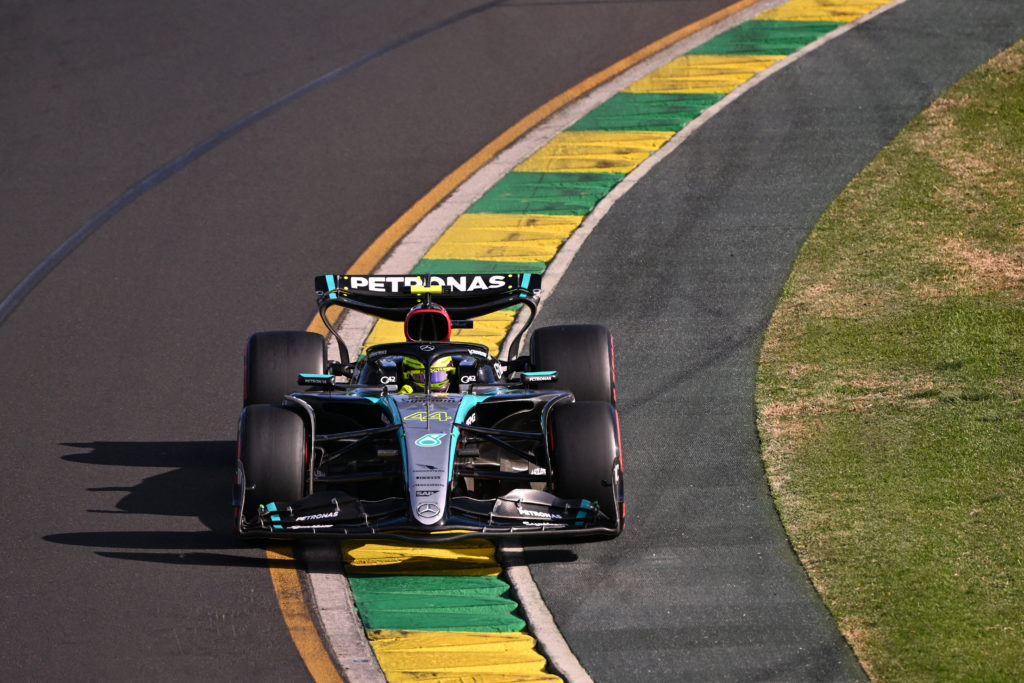 Mercedes driver Lewis Hamilton in qualifying for 2024 F1 Australian GP