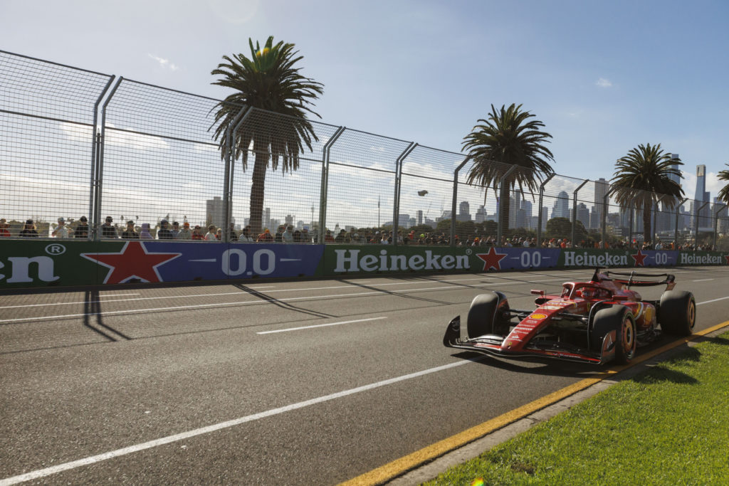 Ferrari driver Charles Leclerc in qualifying for the 2024 F1 Australian GP