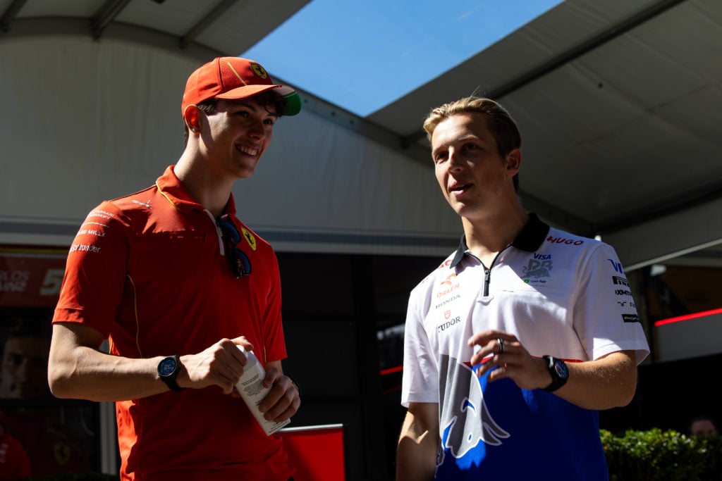 Ferrari and Visa Cash App RB reserve drivers Oliver Bearman and Liam Lawson at 2024 F1 Australian GP