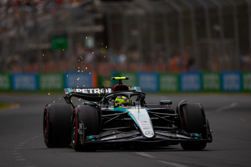 Mercedes driver Lewis Hamilton in qualifying for 2024 F1 Australian GP