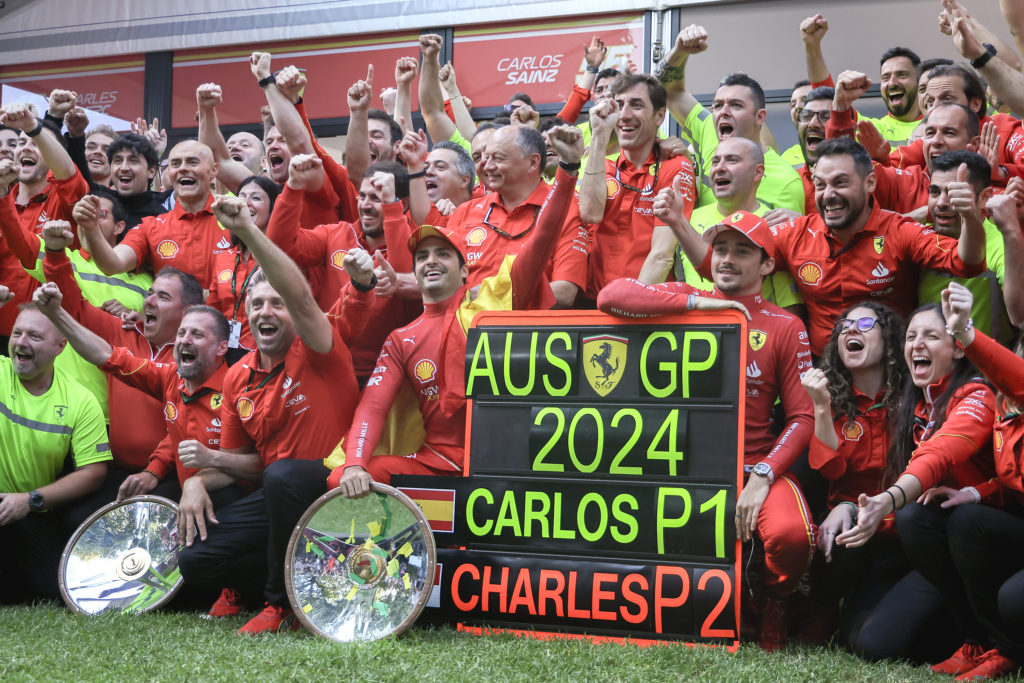 Ferrari drivers Charles Leclerc and Carlos Sainz at 2024 F1 Australian GP