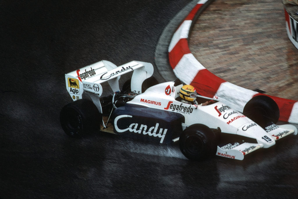Ayrton Senna driving for Toleman in 1984 F1 Monaco GP