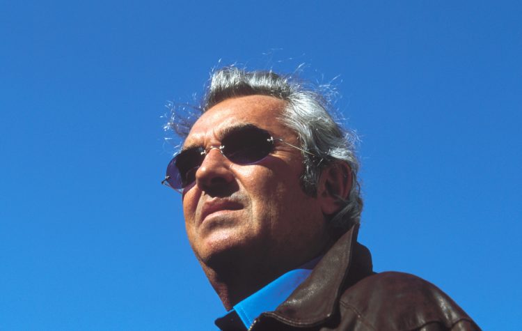 30 Sep 2001:  Benetton Renault Team Boss Flavio Briatore watches the action during the Formula One US Grand Prix held at the Indianapolis Motor Spe...
