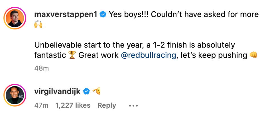 Virgil van Dijk praises Max Verstappen after Bahrain Grand Prix win