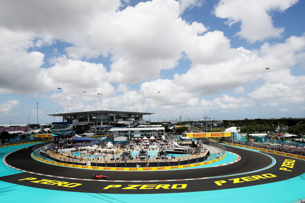 Charles Leclerc of Ferrari driving in the 2023 F1 Miami GP