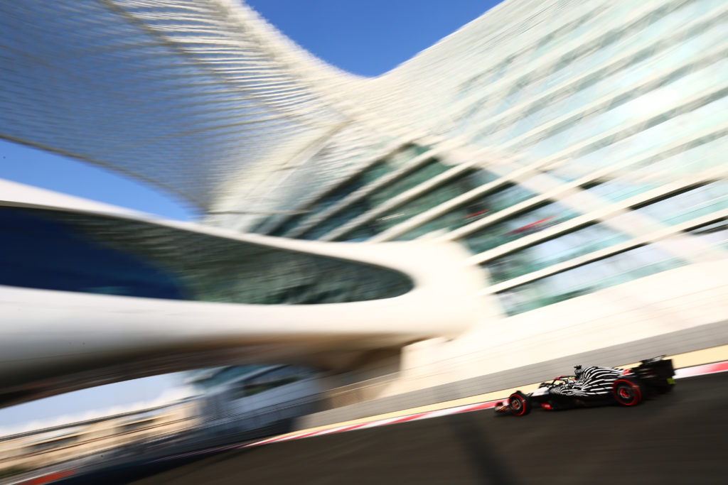 Red Bull and Honda junior driver Ayumu Iwasa during 2023 F1 post-season Abu Dhabi GP test with AlphaTauri