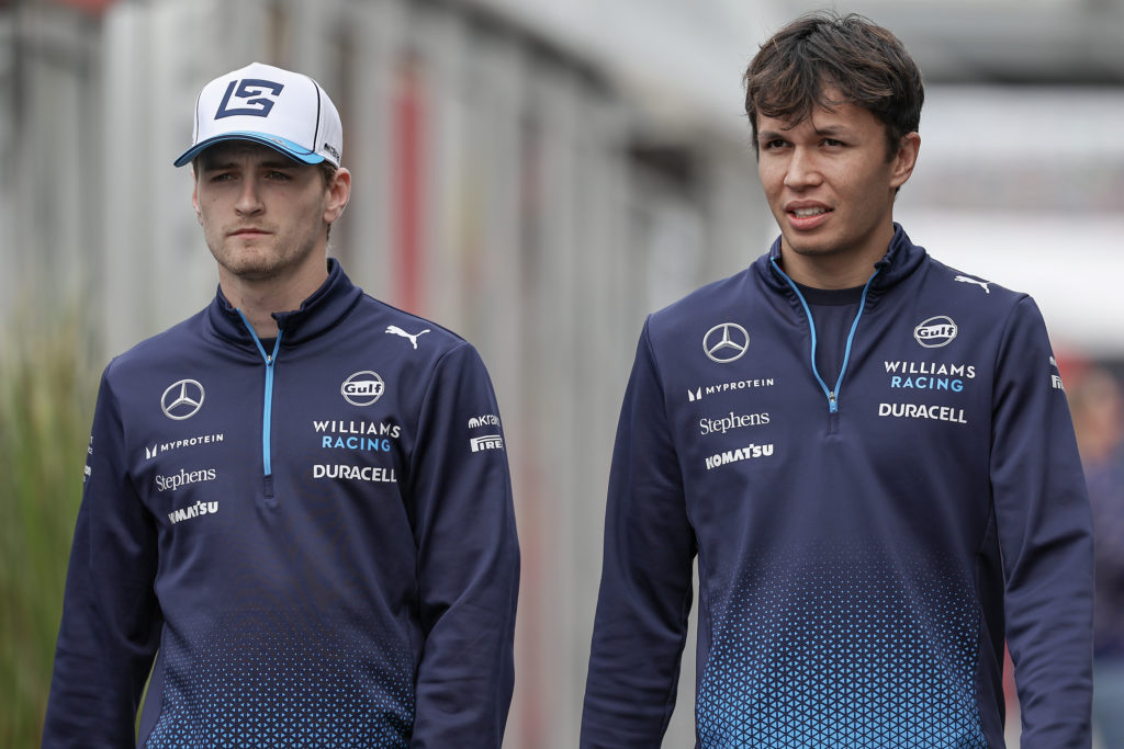 Williams drivers Logan Sargeant and Alex Albon at 2024 F1 Japanese GP