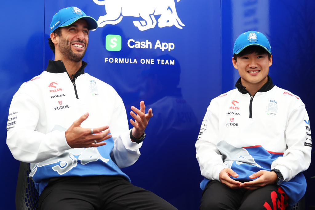 Visa Cash App drivers Daniel Ricciardo and Yuki Tsunoda at 2024 Japanese GP