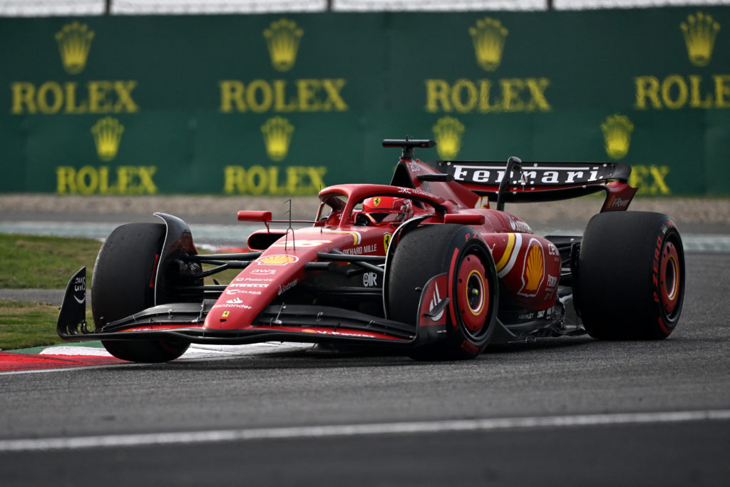 Ferrari driver Charles Leclerc in qualifying for 2024 Chinese GP