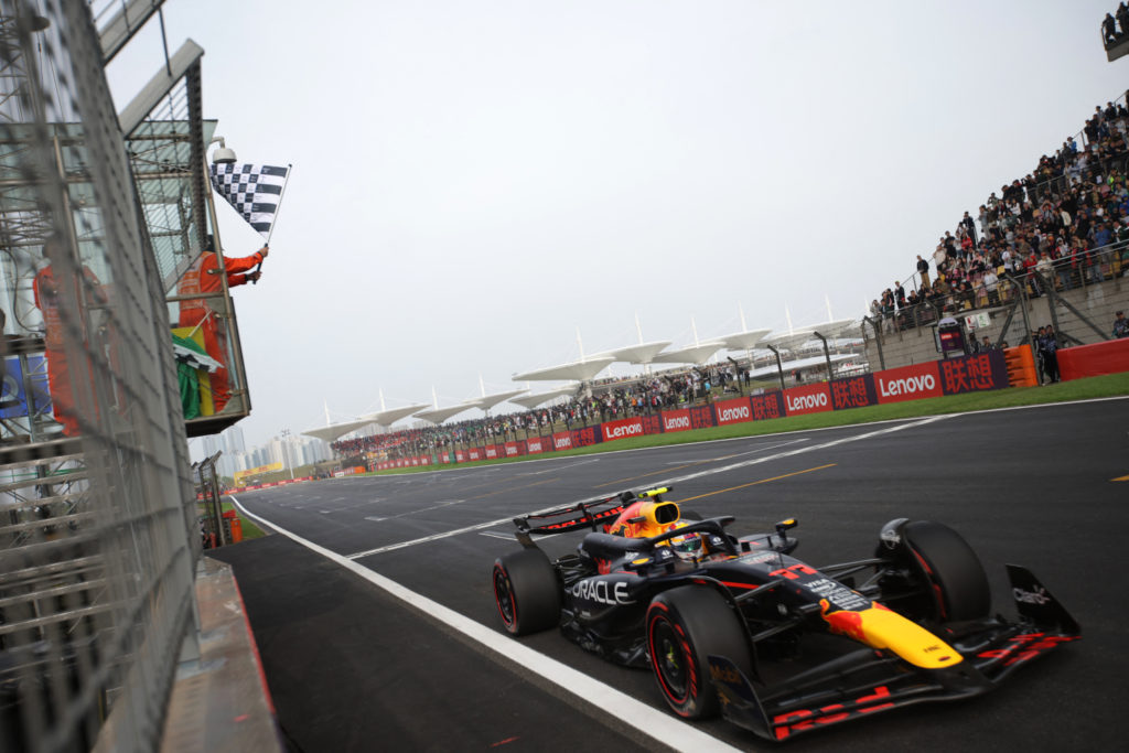 Red Bull driver Sergio Perez in qualifying for 2024 F1 Chinese GP