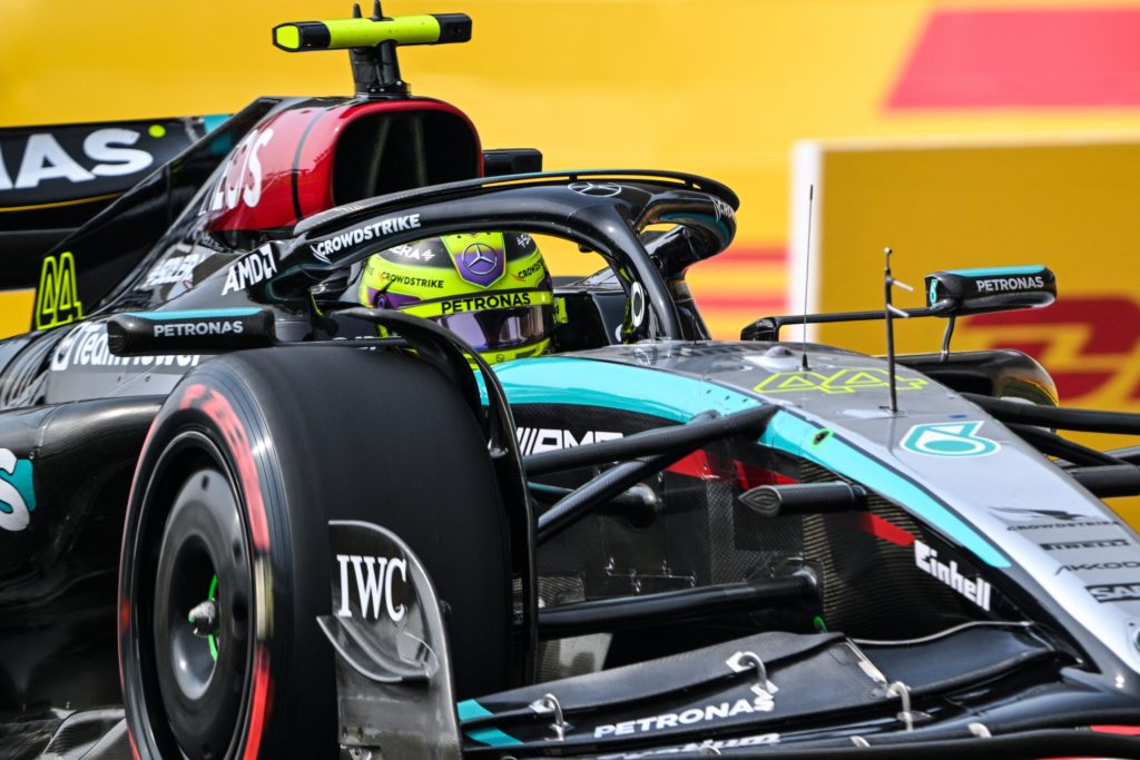 Mercedes driver Lewis Hamilton in qualifying at 2024 F1 Chinese GP